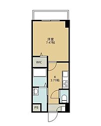 プレジデンス天満町 1階1Kの間取り