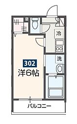 東武伊勢崎線 武里駅 徒歩9分の賃貸アパート 3階1Kの間取り