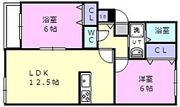 メゾン・ラ・ファイエット苫小牧2 2LDKの間取図画像
