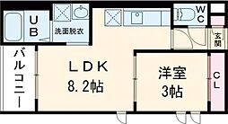 Ｒ-smart祥楽（しょうらく） 3階1LDKの間取り