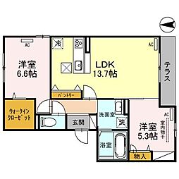 ハウオリホウ 2LDKの間取図画像