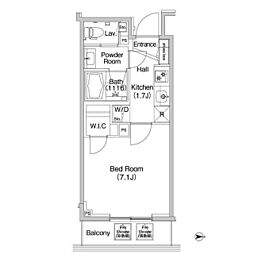 コンフォリア錦糸町 10階1Kの間取り