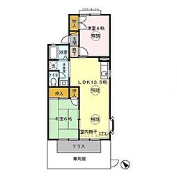 さくらハイツ　Ｂ 1階2LDKの間取り