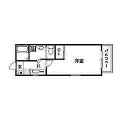 サヴォイマキシマイズ博多ステーション 1Kの間取図画像