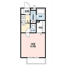 伊賀鉄道 広小路駅 徒歩18分の賃貸アパート 1階1Kの間取り