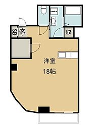 ナチュラルタウンI 2階ワンルームの間取り