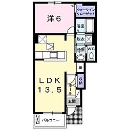エルニード 1LDKの間取図画像