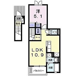 アレーズ2 1LDKの間取図画像
