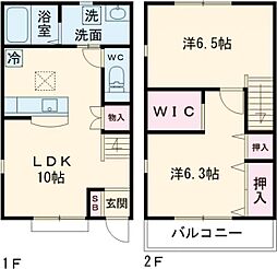 キャステルタウンハイム3 2LDKの間取図画像