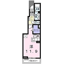 グリーンフォレスト3 ワンルームの間取図画像