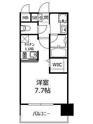 エンクレストベイ天神東2 1Kの間取図画像