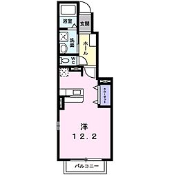 スィア　バレーリア 1階ワンルームの間取り