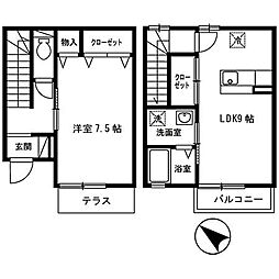 メゾン パシオン 1階1LDKの間取り