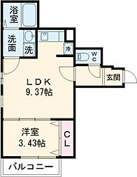 ニューライフ千防 3階1LDKの間取り