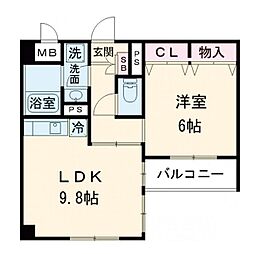グランシャリオモア 1LDKの間取図画像