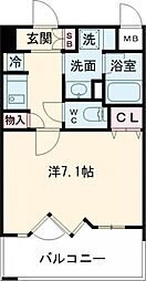 アーバンウェル茨木 3階ワンルームの間取り