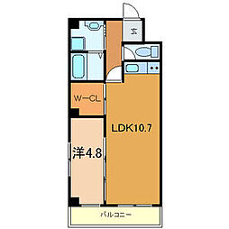 ピオニー久宝寺 1LDKの間取図画像