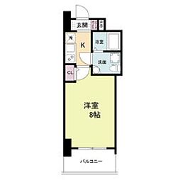 セレニテ桜川駅前プリエ 1Kの間取図画像