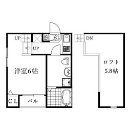 HUMMING LIFE新栄 2階1SKの間取り