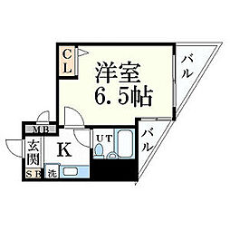 エスリード京都駅前 1Kの間取図画像