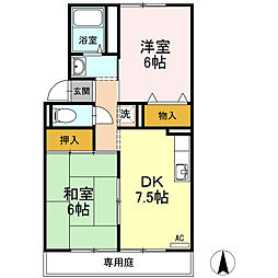 ヴィスタ桑田2 2DKの間取図画像