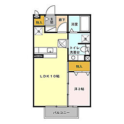 レーベンセイナン 1LDKの間取図画像