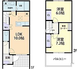 Mａｉｓｏｎ　Ｆｏｒｅｓｔ 1階2LDKの間取り