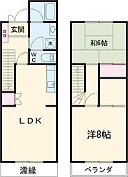 第5錦フルーツコーポバナナ 2LDKの間取図画像