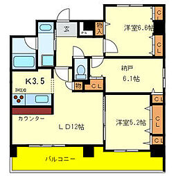 PRESTANCE香里 2SLDKの間取図画像
