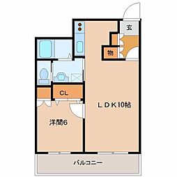 ヴィラK's 1LDKの間取図画像