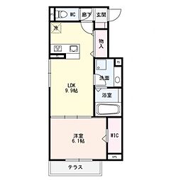 LESENSFAMIIAUXmSUMINO 1LDKの間取図画像