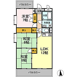 リーフル21 3LDKの間取図画像