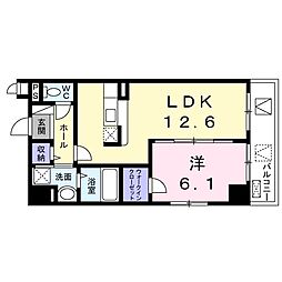 ベルグラース 1LDKの間取図画像