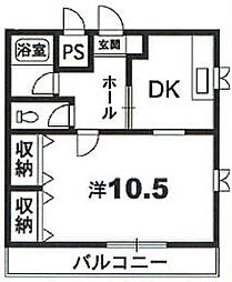 Ｎ3（エヌスリー） 1階1DKの間取り