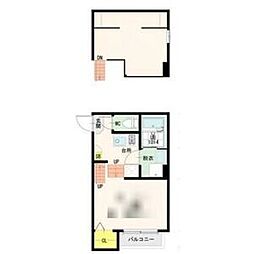 Skyコート 2階1Kの間取り