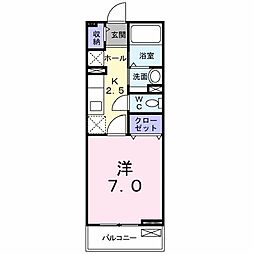 ラウレア 1Kの間取図画像