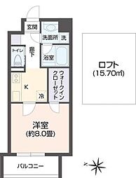 ヴィアーレ新寺 9階1Kの間取り