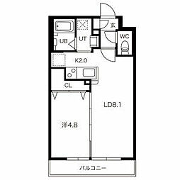 RITZGRANDEN19 1LDKの間取図画像