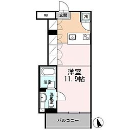 カスタリア目黒長者丸 ワンルームの間取図画像
