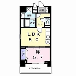 JR山陰本線 亀岡駅 徒歩5分の賃貸マンション 5階1LDKの間取り
