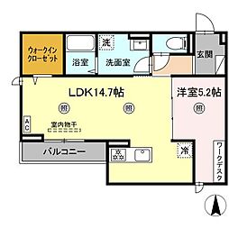 DWELL石垣東 1LDKの間取図画像