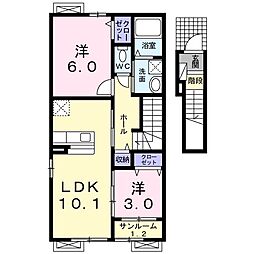 リバーサイド・ルミネ1 2LDKの間取図画像