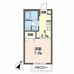 シャーメゾン和B 1Kの間取図画像