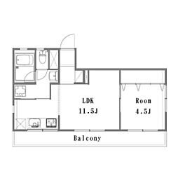 レジデンス川中 1LDKの間取図画像