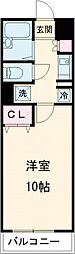 コーポアルド 2階1Kの間取り