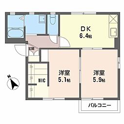 マノワール神ノ輪B 2DKの間取図画像