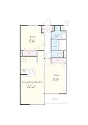 ルミネ中央 2階2LDKの間取り