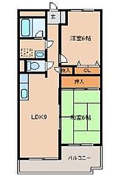 ボヌールアライ3 2LDKの間取図画像
