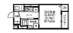 向島テラス 1Kの間取図画像