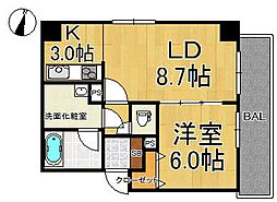 レガーロけやき通り 1LDKの間取図画像